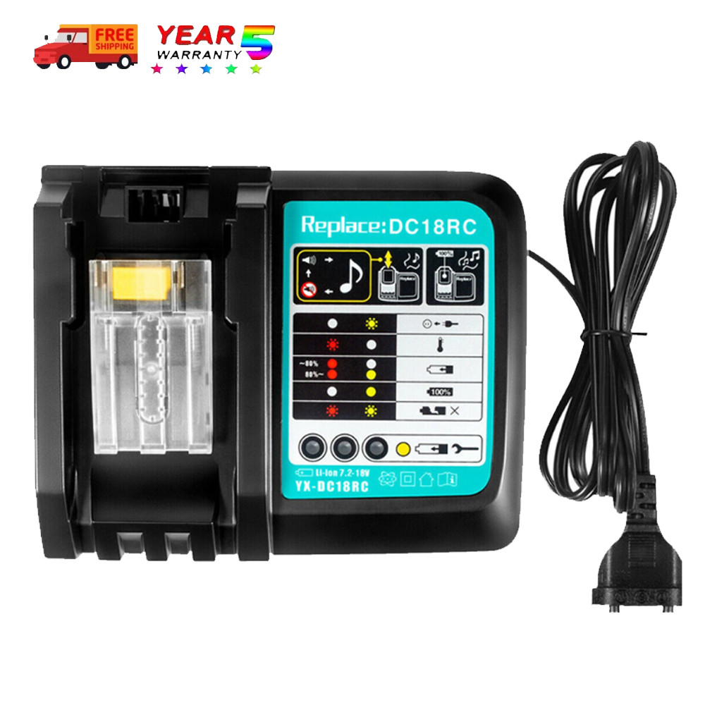 For Makita DC18RC 18V LXT Lithium‑Ion Rapid Optimum Battery Charger BL1830 1860