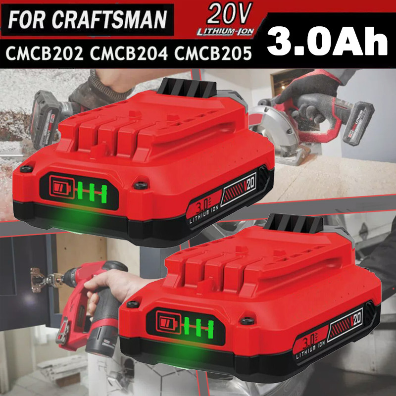 2x 20V For Craftsman V20 20Volt MAX 3.0Ah Li-ion Battery CMCB204 CMCB202 CMCB201