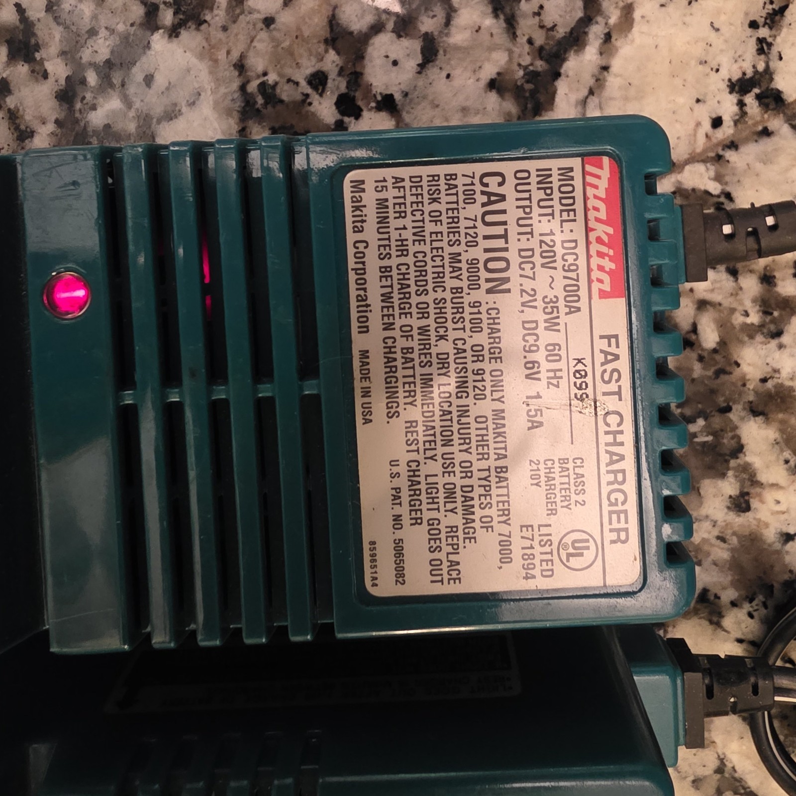 Lot Of 5 – Makita 9.6v Chargers. Untested DC1411 DC7010 DC9100 DC9700A