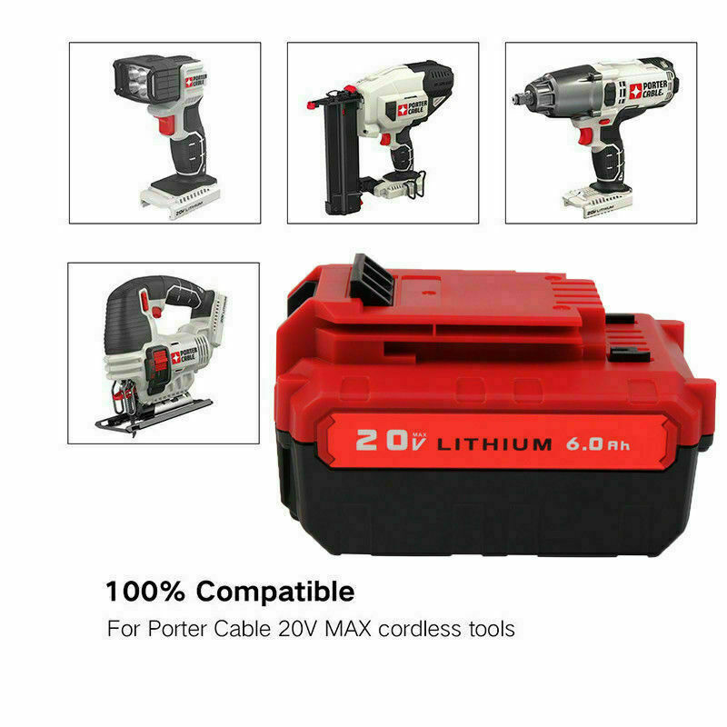 2x 20Volt 8.0Ah Lithium-ion Battery for Porter Cable MAX PCC685L PCC680L 7000mAh