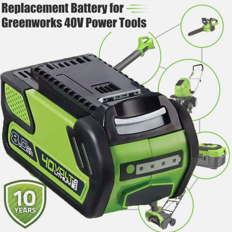 NEW 8.0AH 40V G-MAX Lithium Battery for GreenWorks 29472 29462 29462 29252 20202
