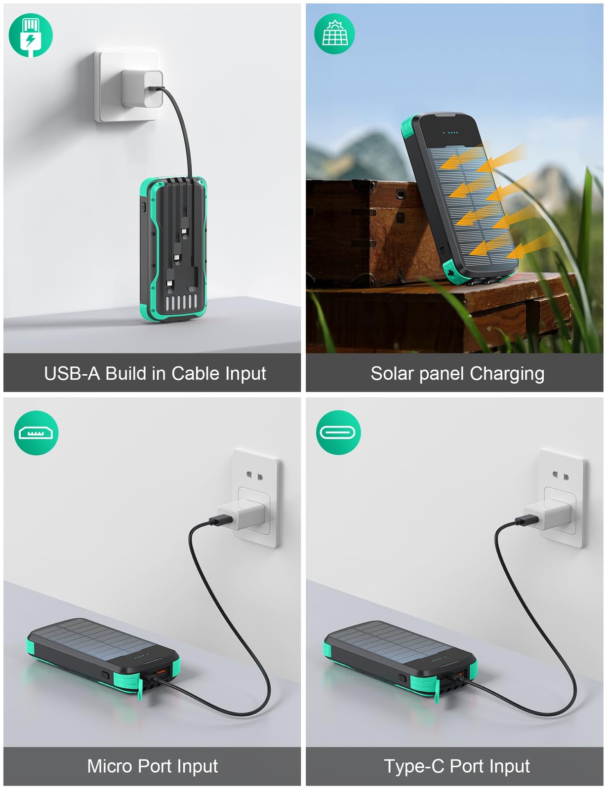 Soxono Solar Charger Power Bank Pd 20W Charging External Batter 40000Mah