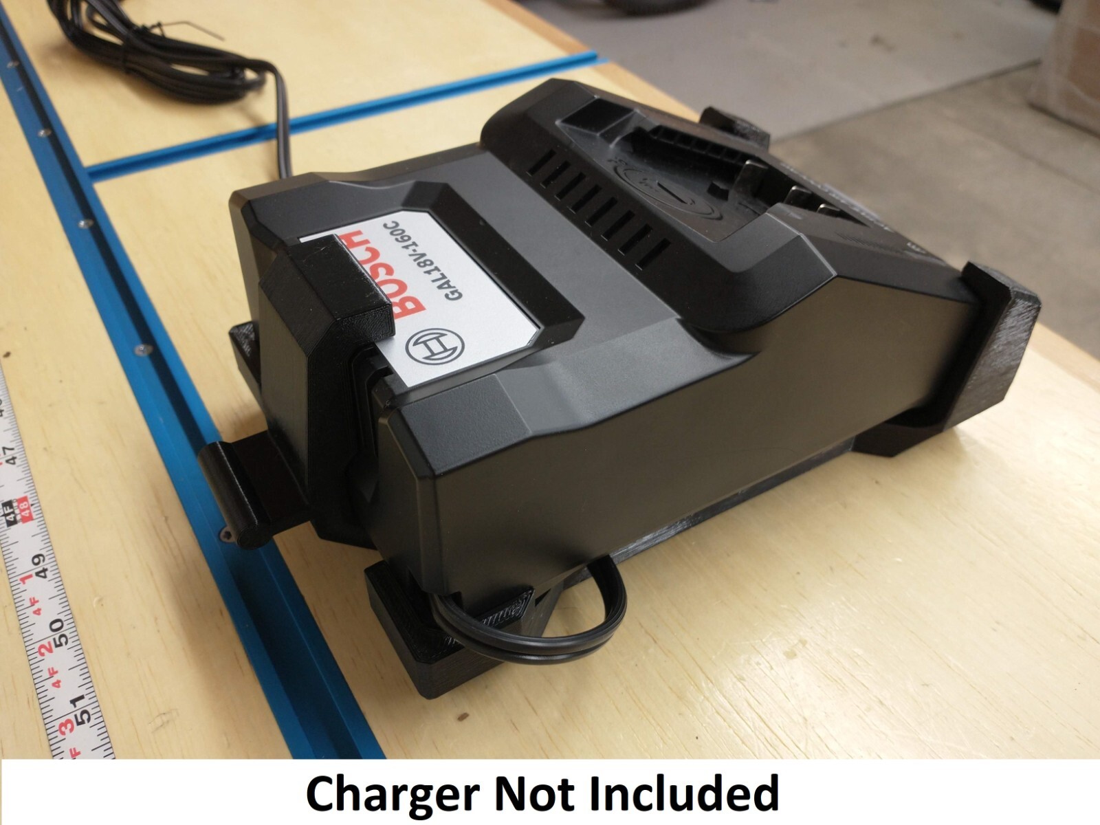 Wall Mount for Bosch GAL 18V-160C Charger with Optional 18V Battery Mounts