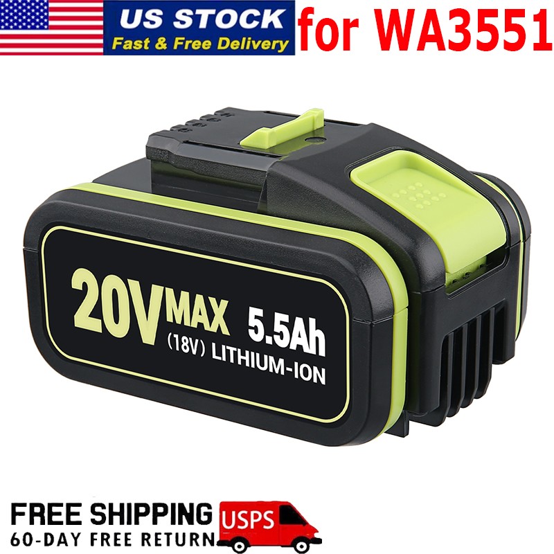 5.5Ah 18V 20V Li-Ion Battery For WA3551 WA3553 WA3551.1 WA3553 For WORX