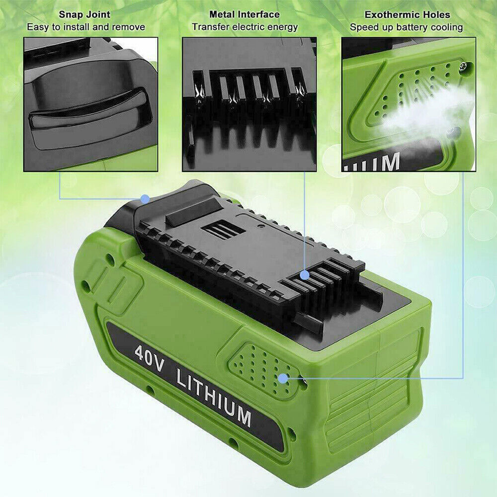 2X For Greenworks Battery G-MAX 40V 8000Ah Lithium 29472 29462 29252 20202 6.0Ah