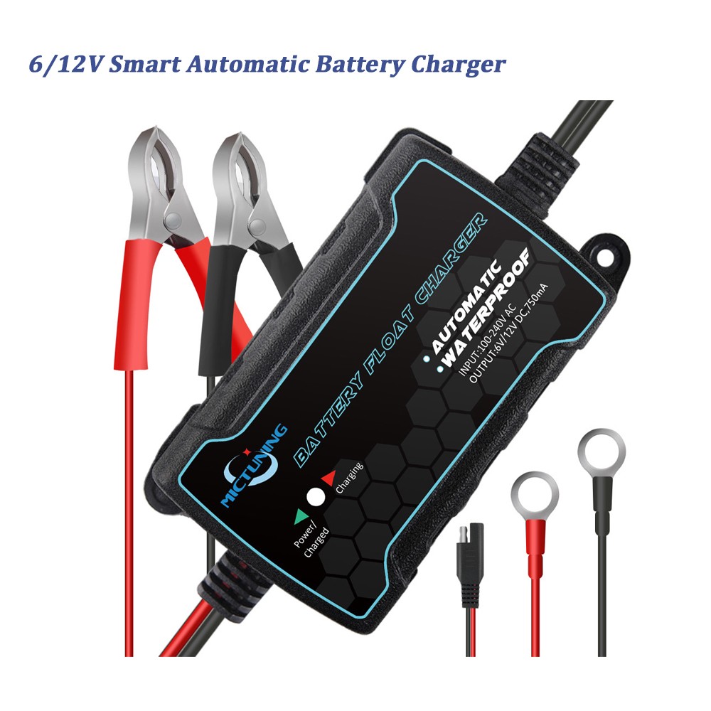 6V/12V Smart Battery Charger Maintainer for AGM GEL Wet Battery Car Motorcycles