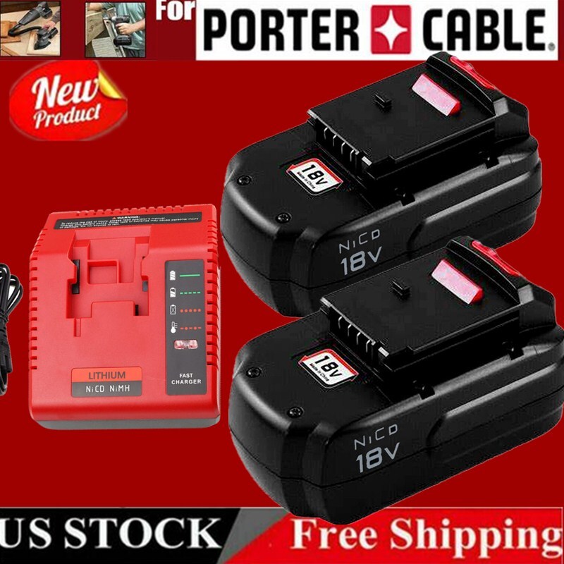 for Porter Cable 18 Volt PC18B Battery 18V PCMVC PCXMVC or Charger Cordless Tool