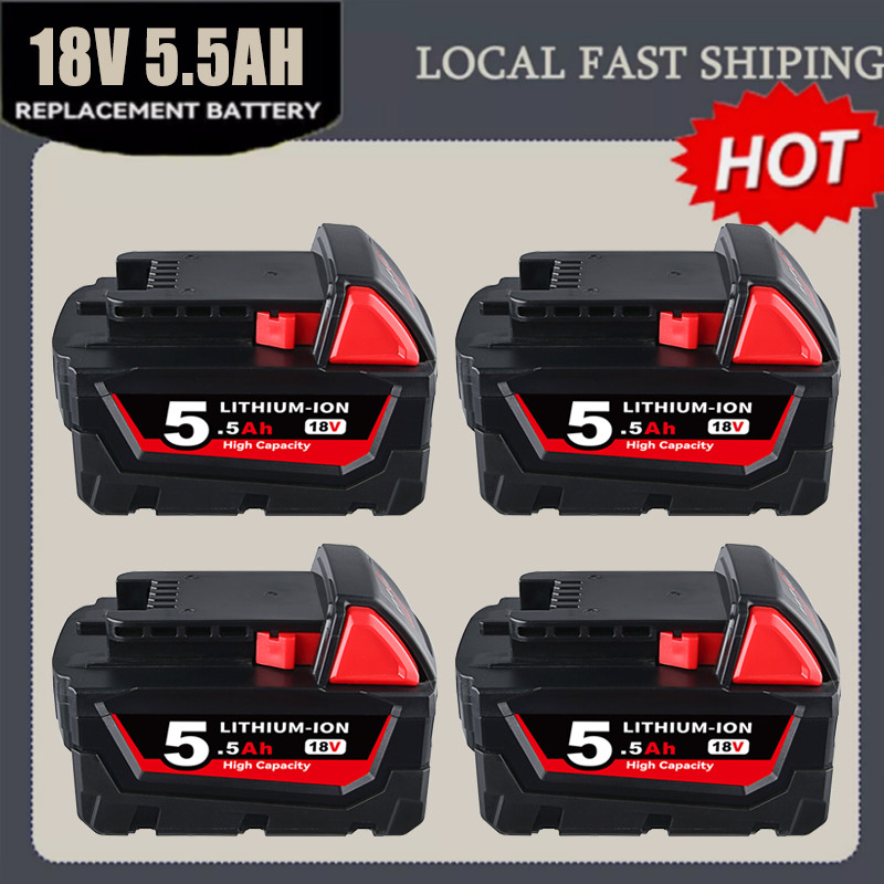 Battery For Milwaukee for M18 18V 5.5AH Extended Lithium 48-11-1890