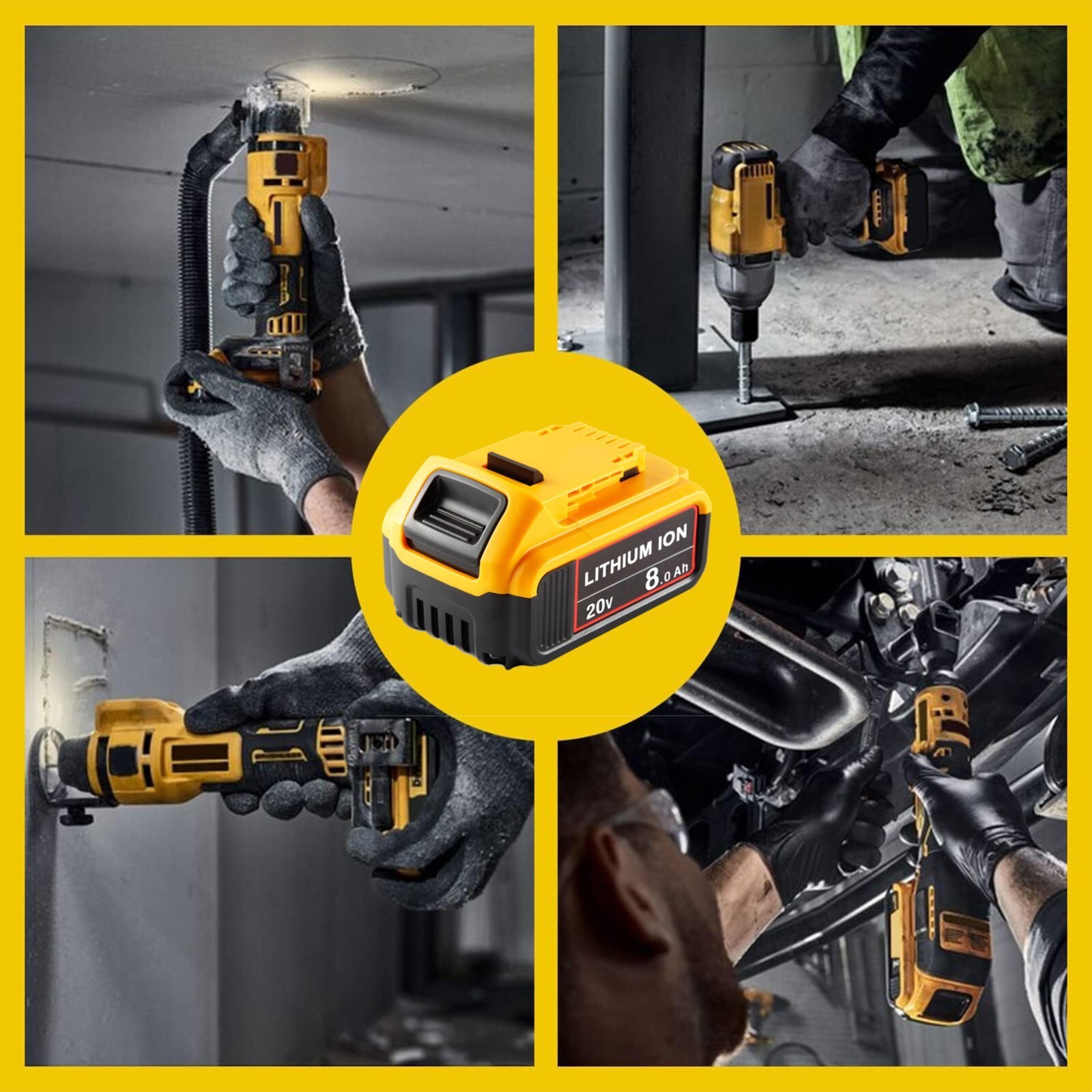 2Pack Lithium Ion Battery For DeWalt 20V 20 Volt Max 8.0AH DCB205 DCB206 DCB200