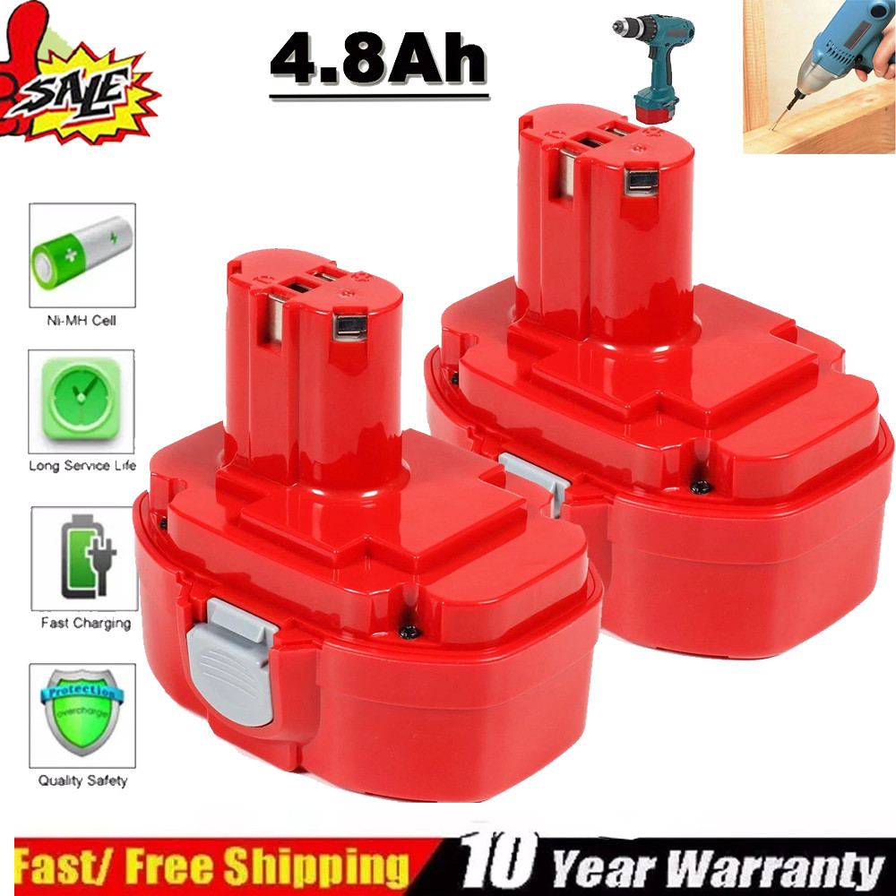 2X 4.8Ah 18V Ni-MH Replacement Battery For Makita 1822 1823 1833 1834 1835 PA18