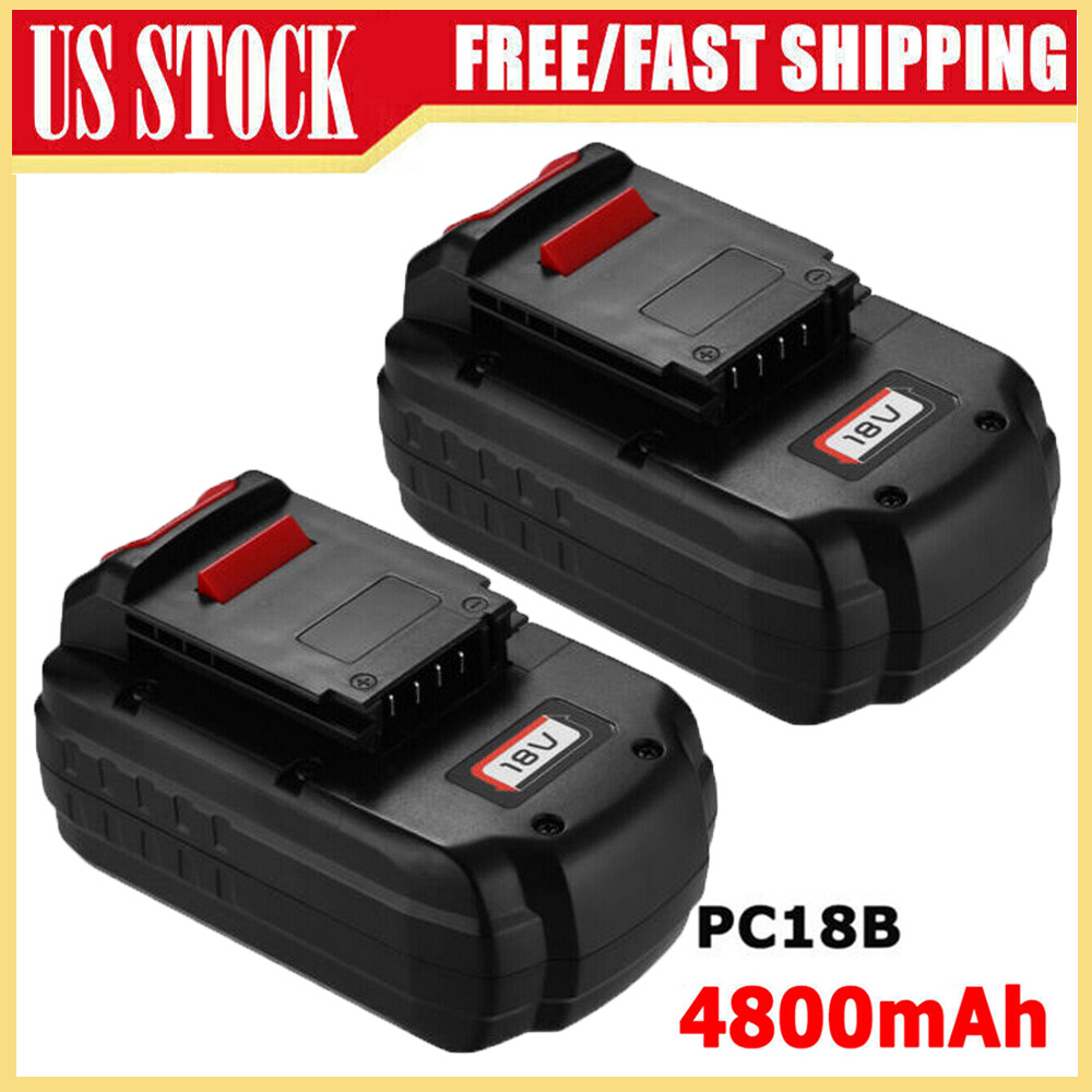 2x 18V 4800mAh 18-Volt Replacement Battery For Porter Cable PC18B Cordless Tools