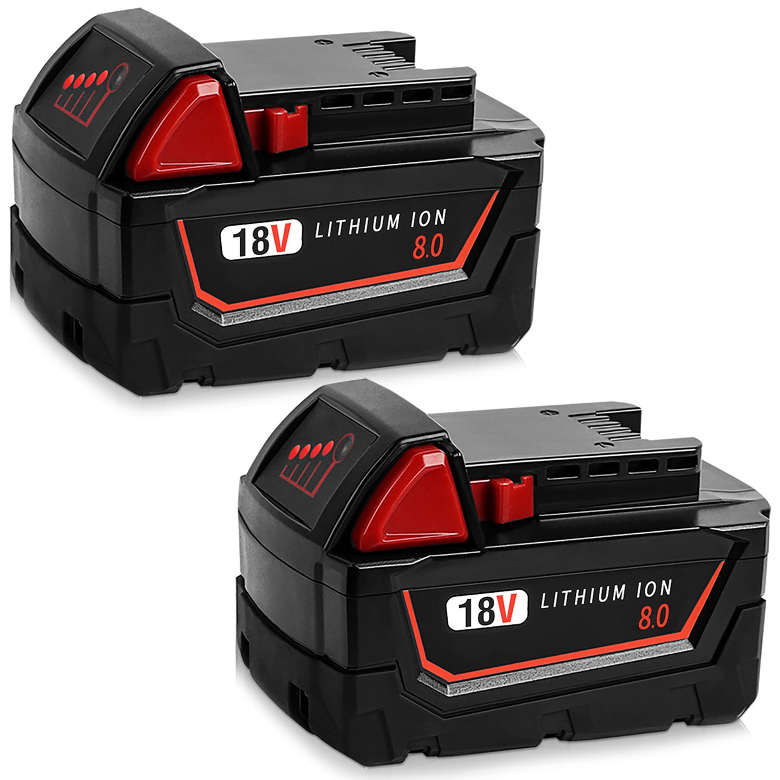2 Pack 18V 8.0Ah Li-Ion Battery and Charger kit For Milwaukee M-18 4811-1862