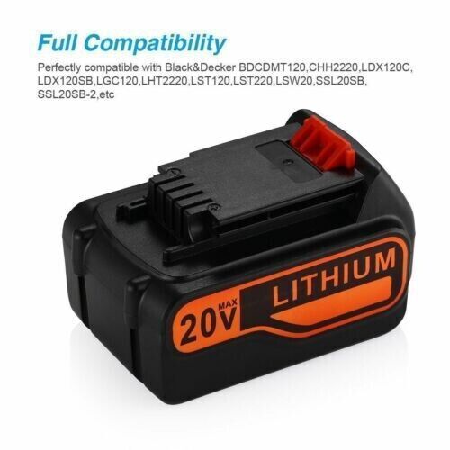 2-PACK 4.0AH 20V LITHIUM BATTERY FOR BLACK AND DECKER 20 VOLT LBXR20 LB20 LI-ION