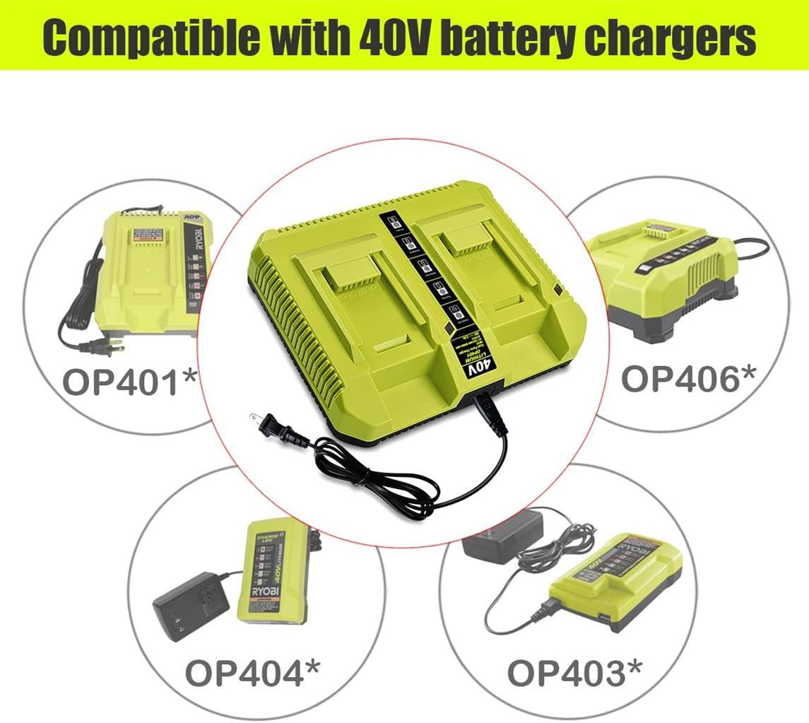 OP401 40 Volt Dual Charger for Ryobi 40V Lithium Battery Rapid Charger