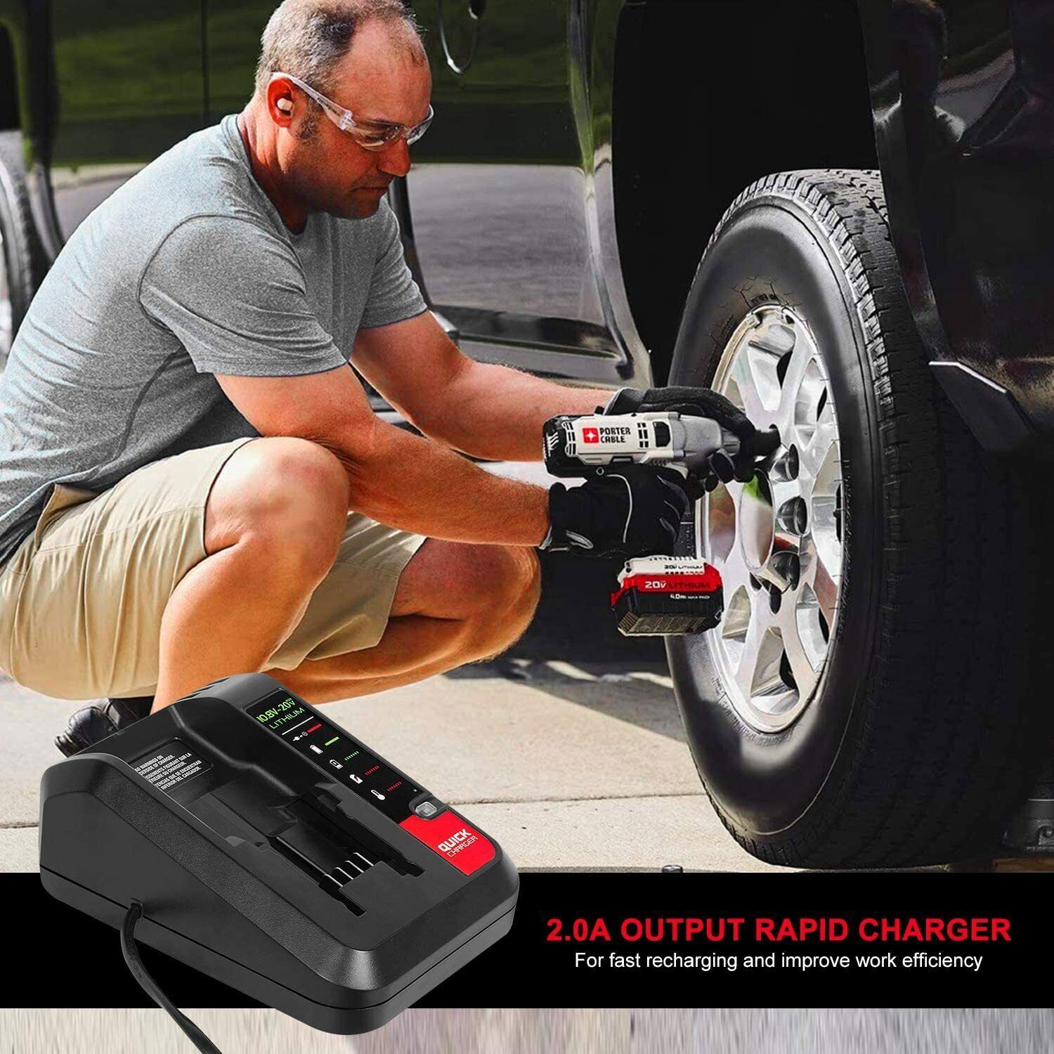 20V MAX Rapid charger for Black&Decker and Porter Cable 20 Volt Lithium Battery