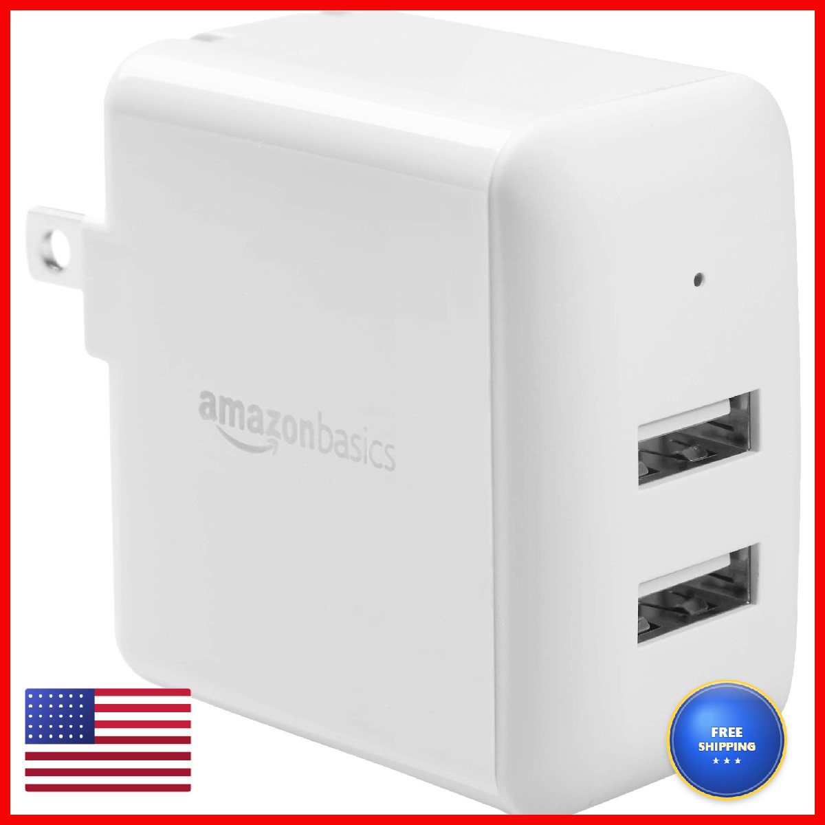 Retailer Basics 24W Two Port Usb-A Wall Charger 12W 2.4A Per Port For Phones