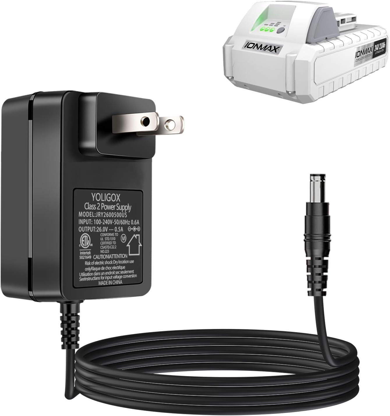 24V Quick Charger Compatible with Snow Joe&Sun Joe 24V Lithium Ion Battery