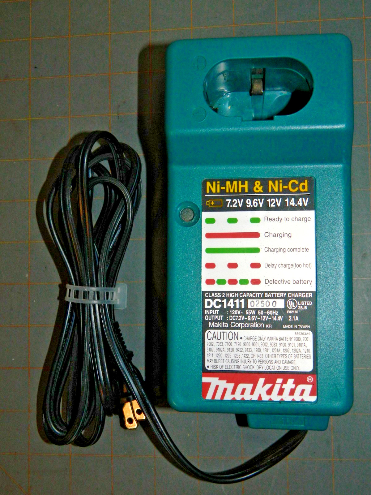 Makita DC1411 Ni-MH & Ni-Cd 7.2v 9.6v 12v 14.4v Battery Charger Genuine FreeShip