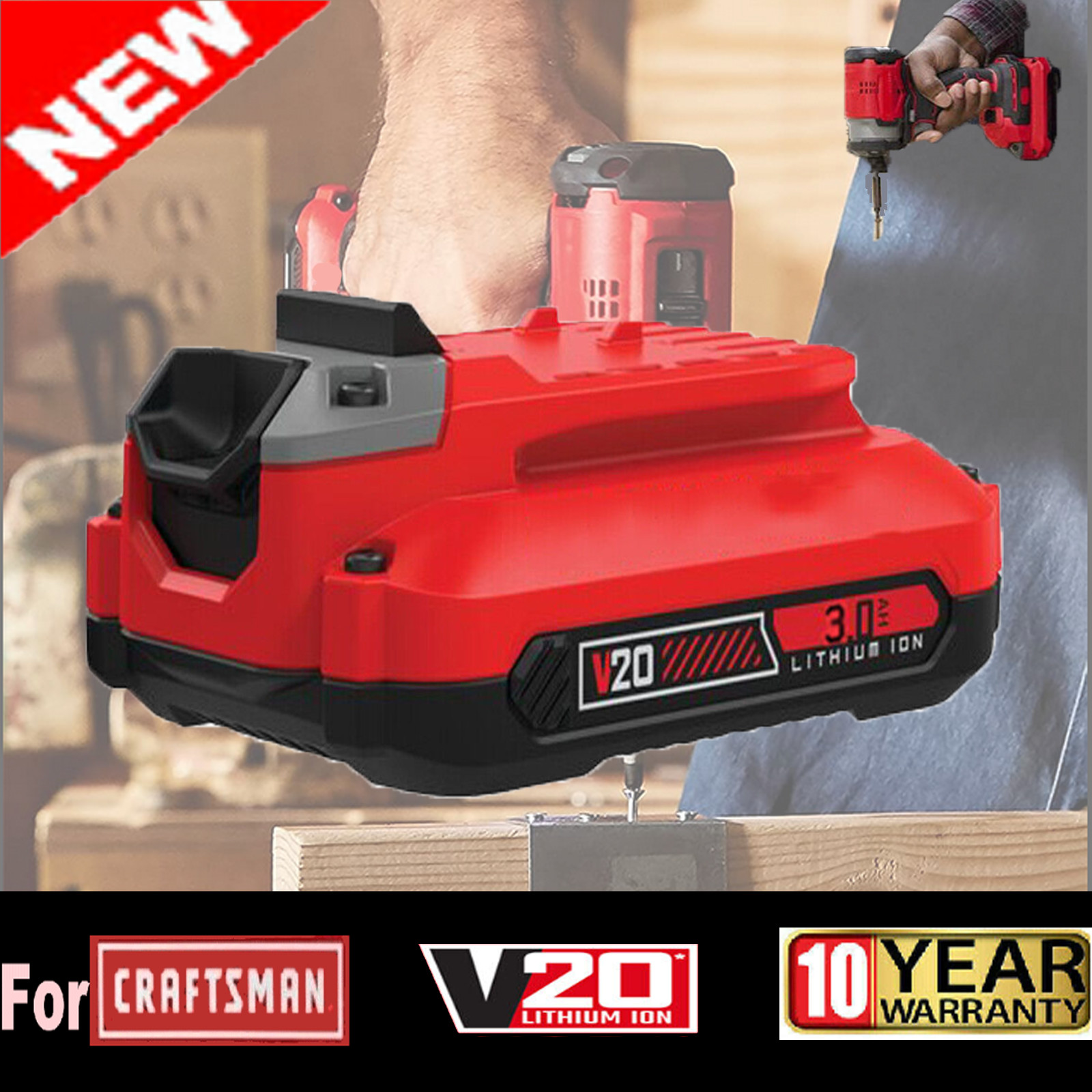 For Craftsman CMCB2011 3.0ah (30Wh) V20 20V MAX Lithium-ION Battery CMCB202