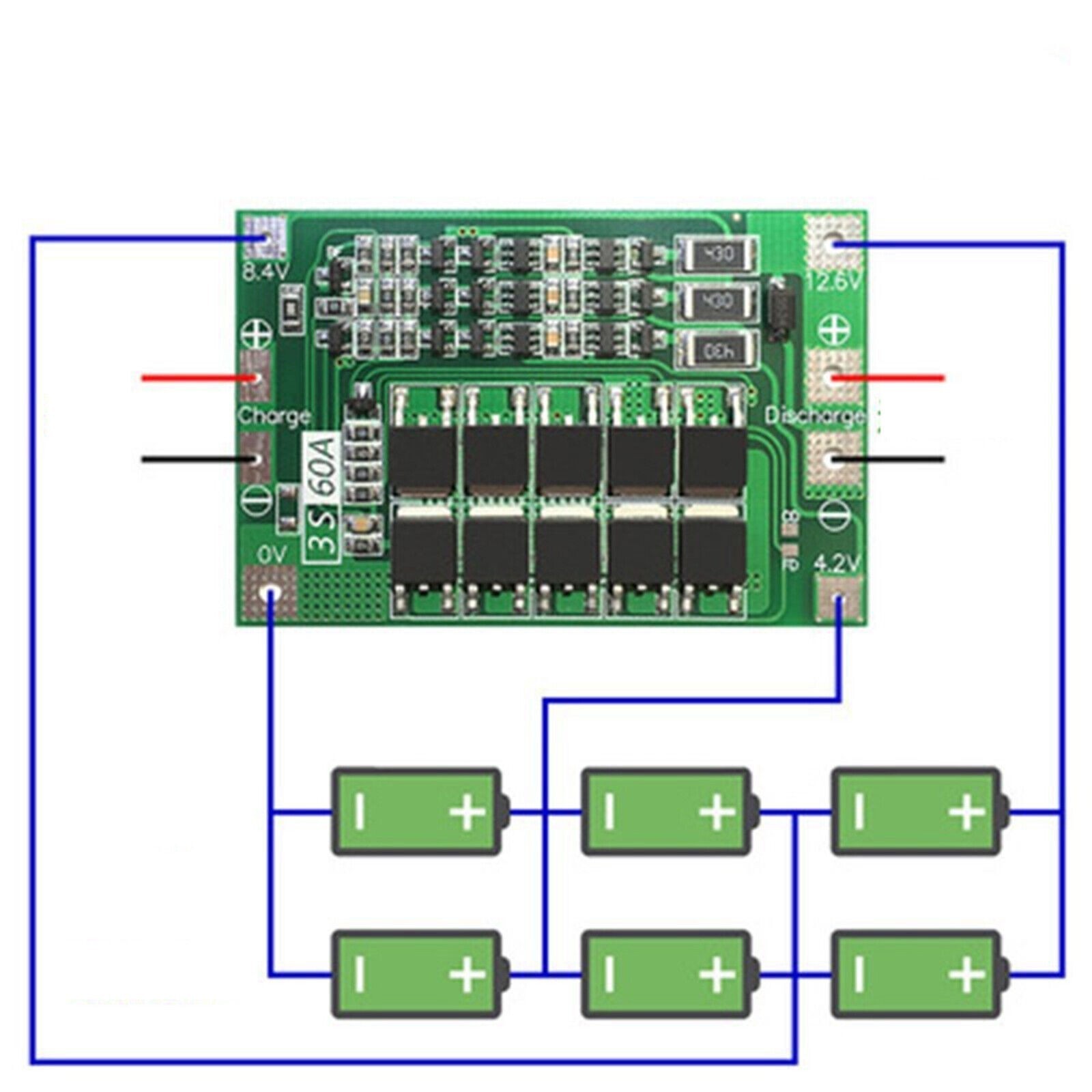 Battery Protective Board for 3 Strings 11.1V 12.6V Lithium Battery Part