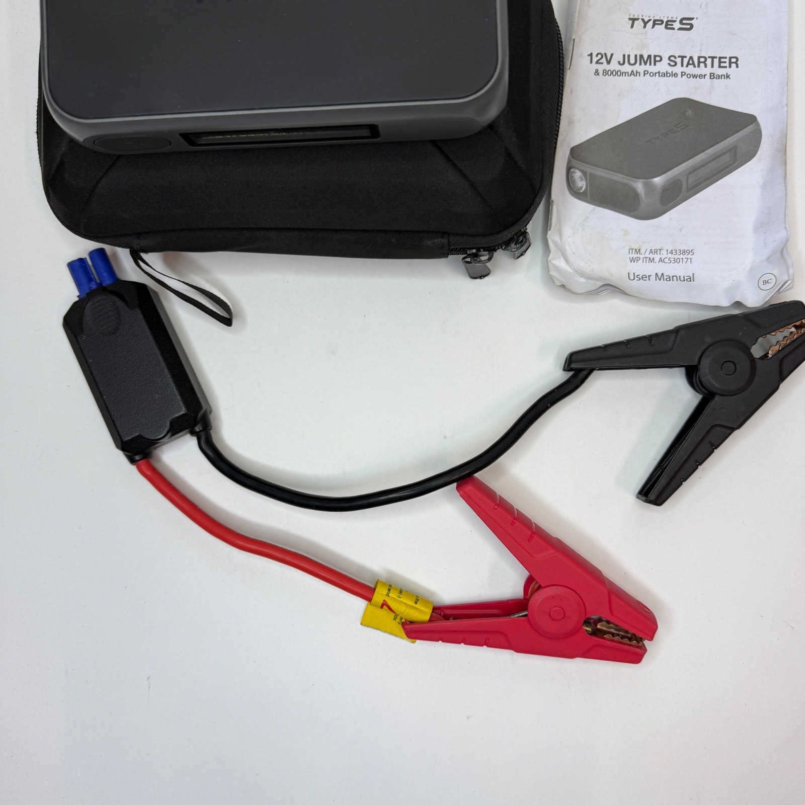 TYPE S 12V Jump Starter 8000mAh Portable Power Bank AC530171 with Case Manual