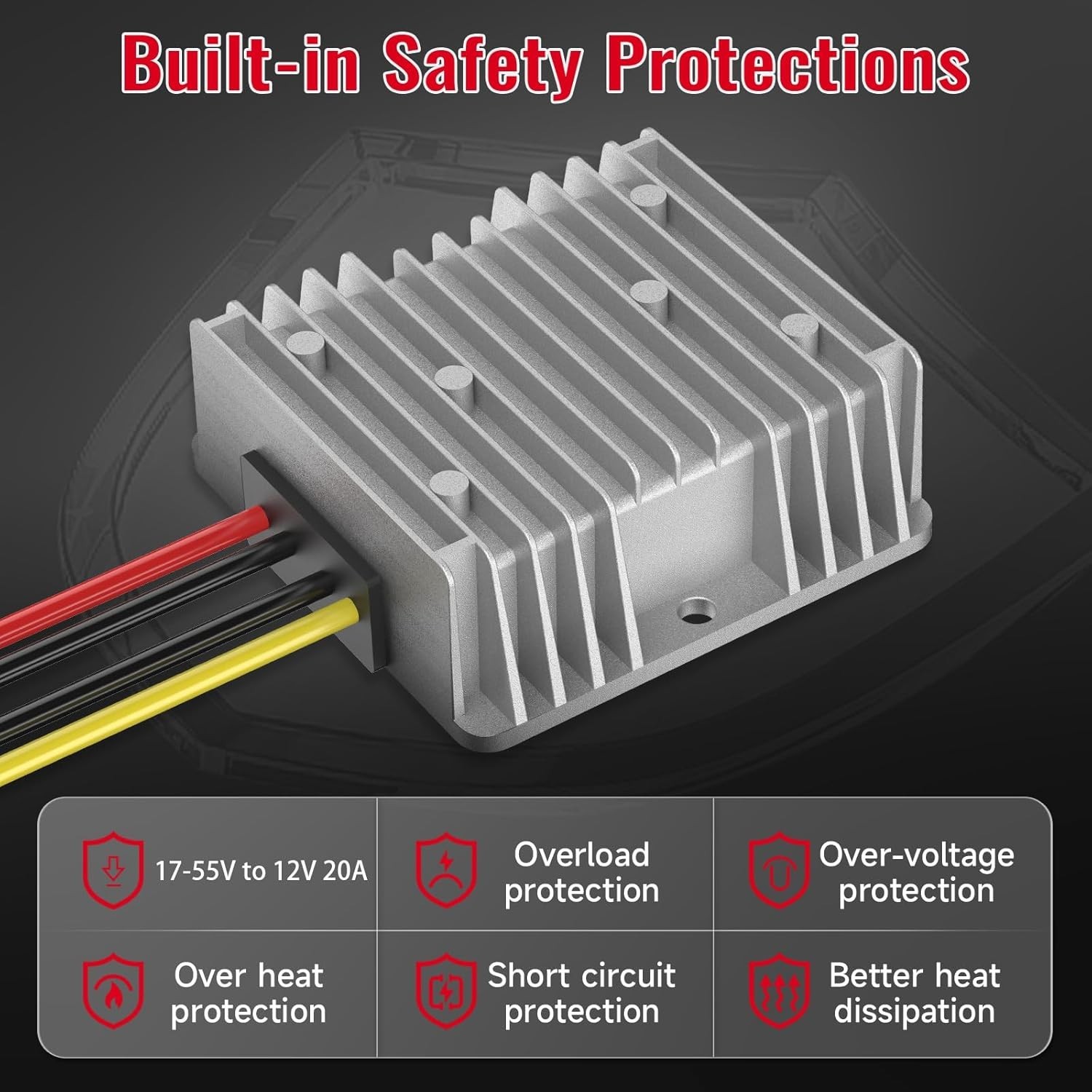 18v to 12v Step Down Converter for Milwaukee M18 Power Wheels Battery Adapter D