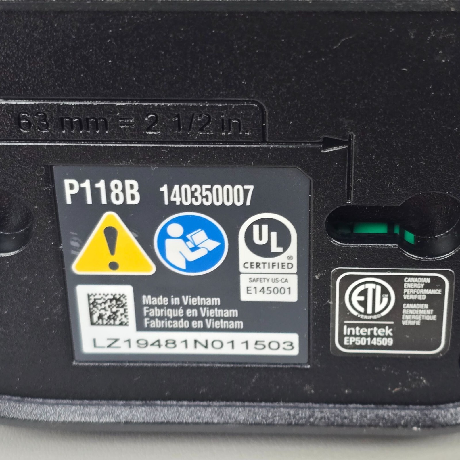 Ryobi One+ P118B 18V Power Tool Lithium Ion Battery Charger W/ Power Adapter
