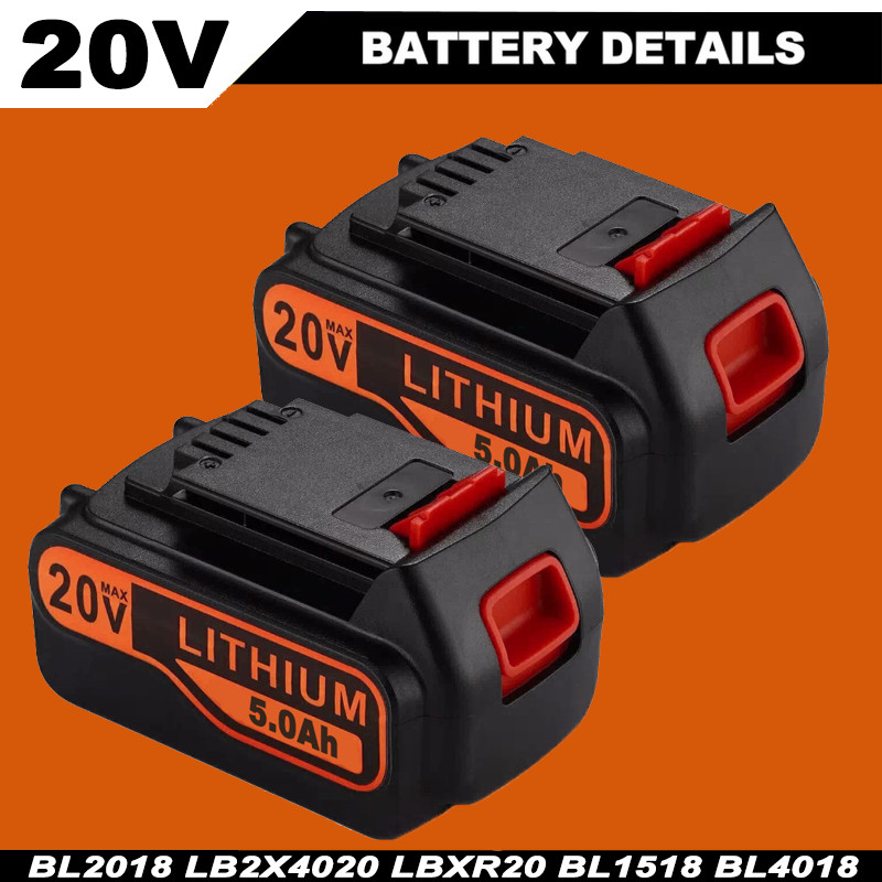 2Pack 20V Lithium-ion Battery for BLACK+DECKER 20Volt LBXR20 LBX20 LB20 LB2X4020