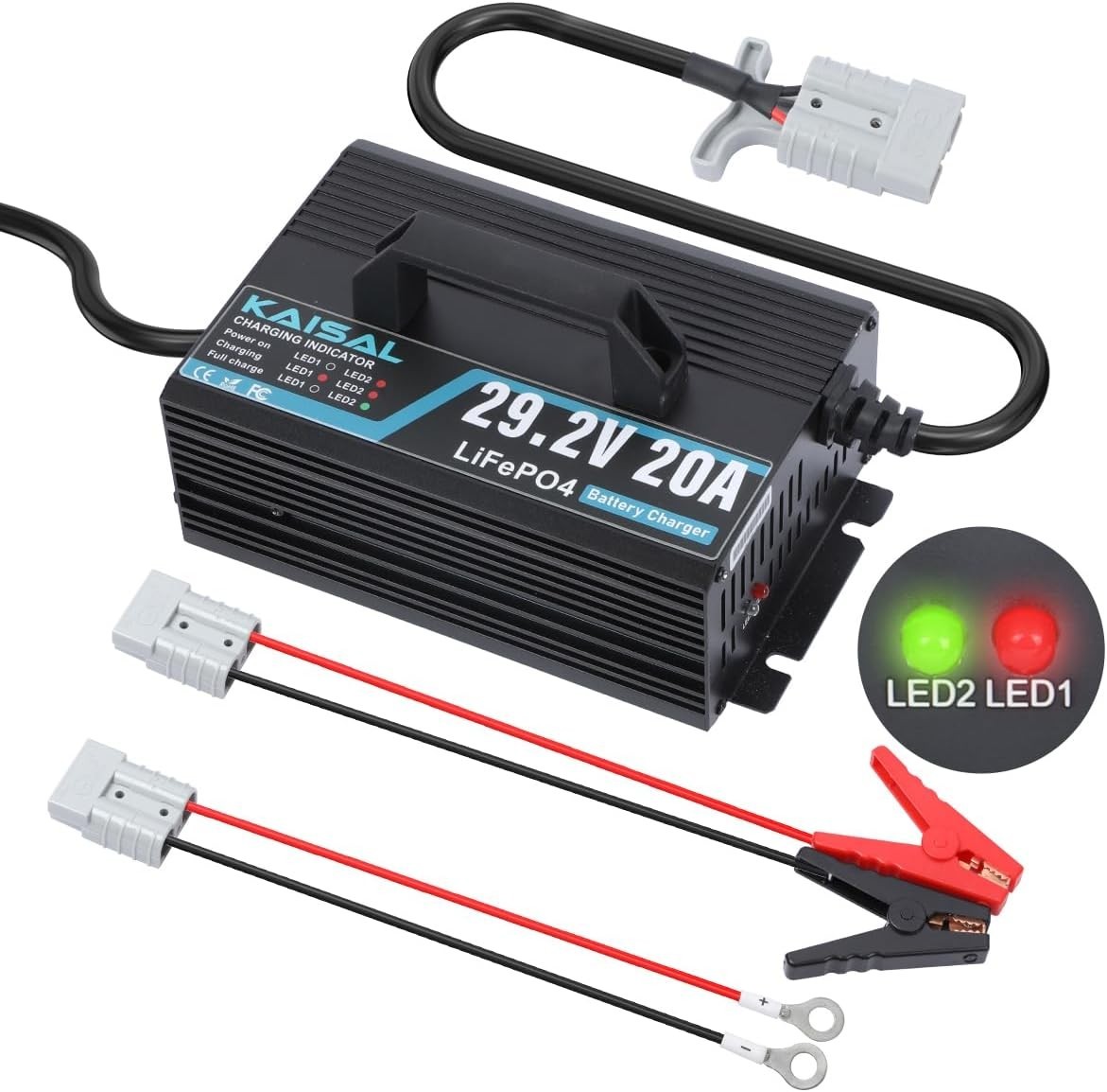 Smart 24V 20A LiFePO4 Battery Charger with LED Indicators for Off-Grid Solutions