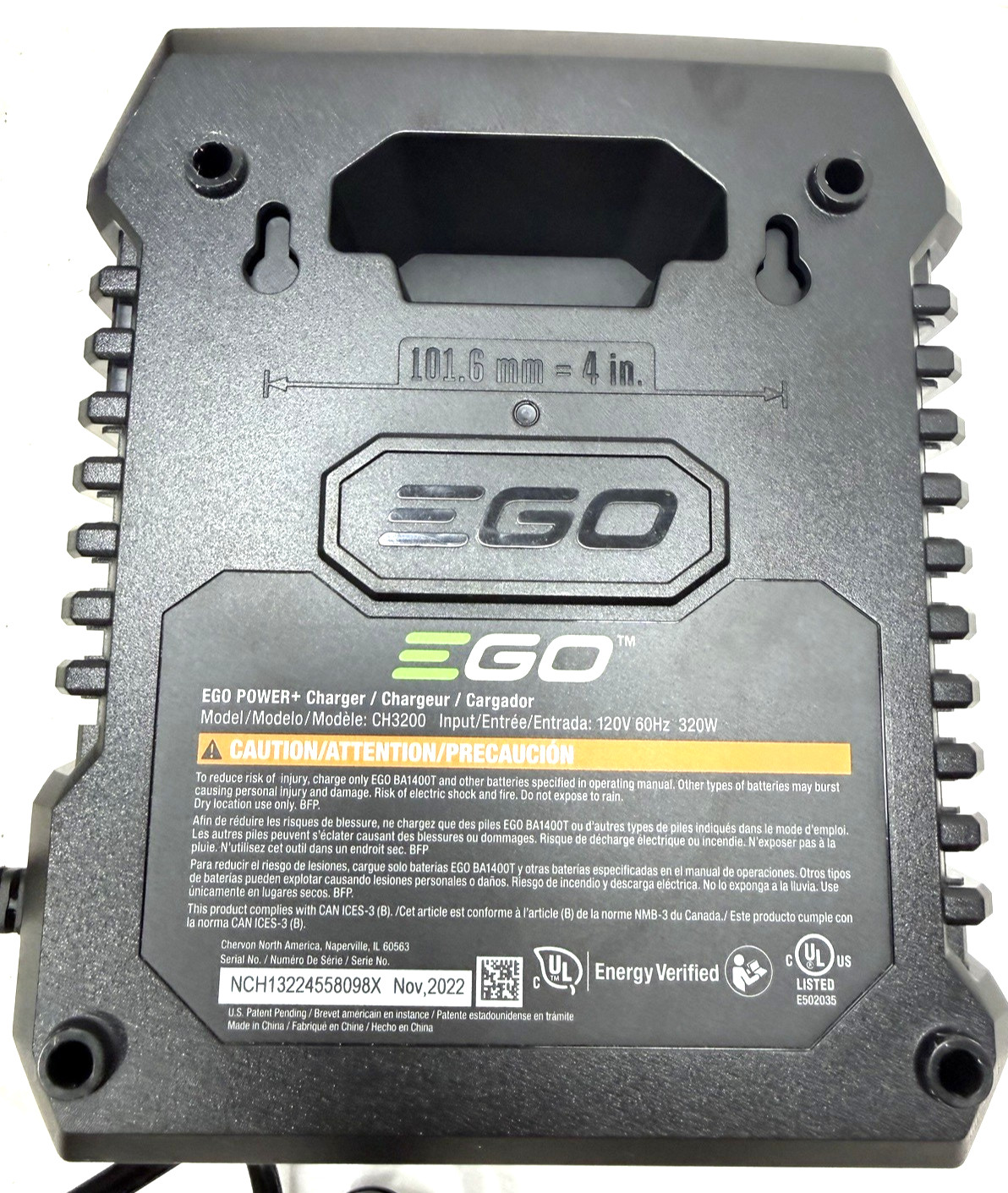 EGO Power+ 56V Battery Charger CH3200 320W Lithium-Ion Power Tool Charger TESTED
