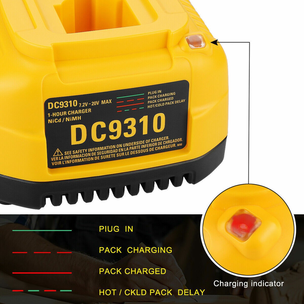 Charger Newest DC9310 replacement for Dewalt 7.2V-18V Battery NiCd/NiMh DC9096