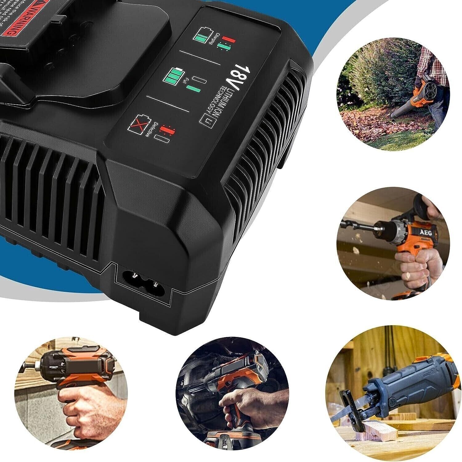 18V for Ridgid Battery Charger R86092 R86091 for Ridgid 18V Lithium Battery new