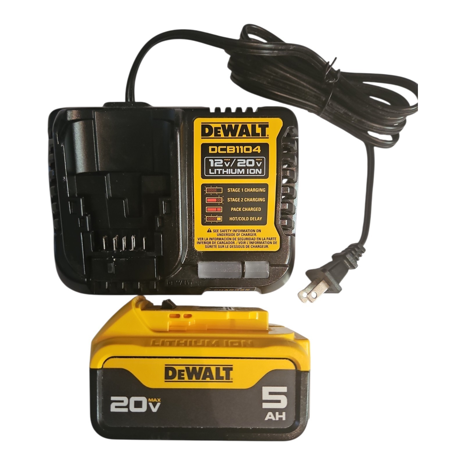 New Without Box DEWALT 20V Li-Ion Battery Charger Station with LED Indicator