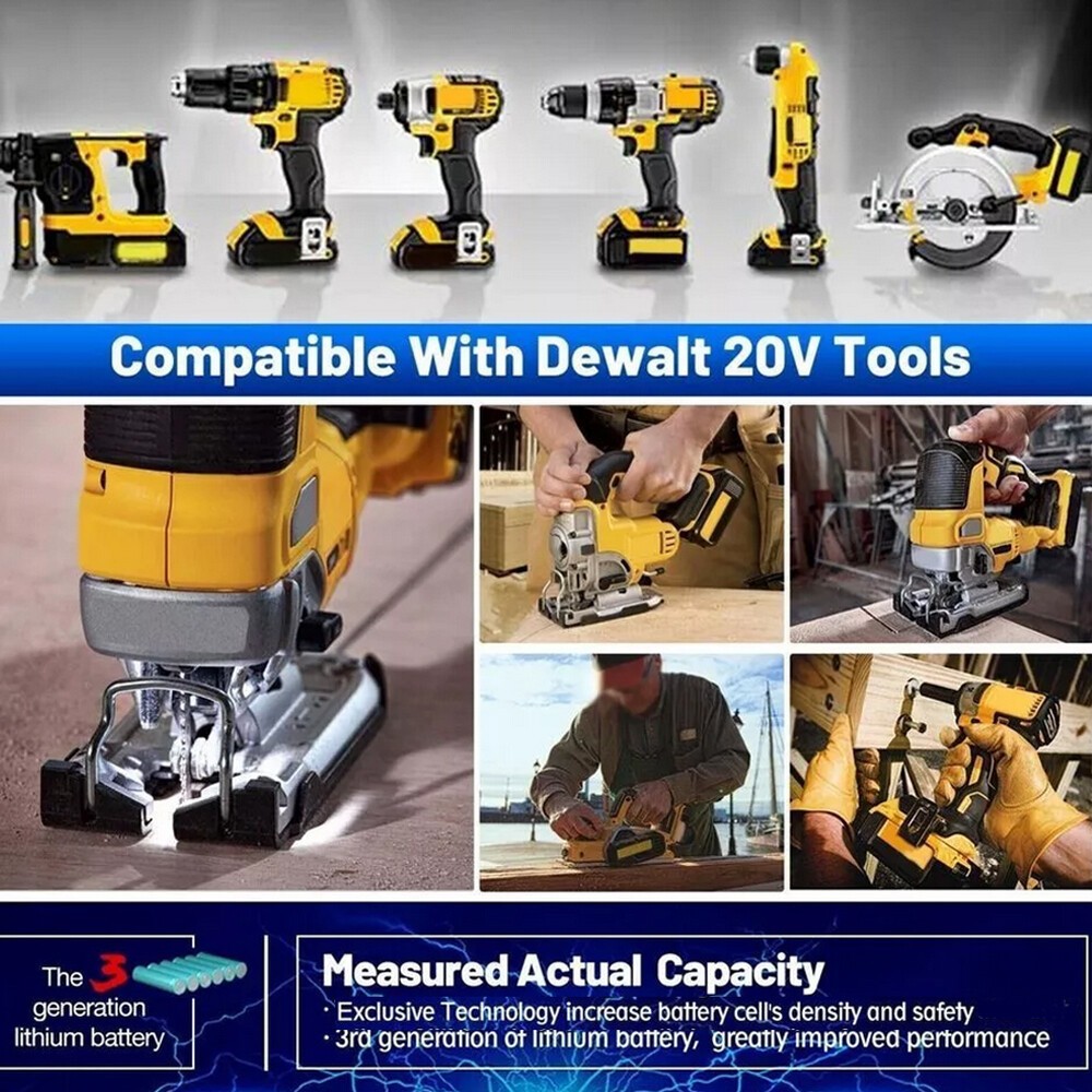 NEW Pack For DeWalt 20V 20 Volt Max 12.0AH Lithium Ion Battery DCB206-2 DCB205-2