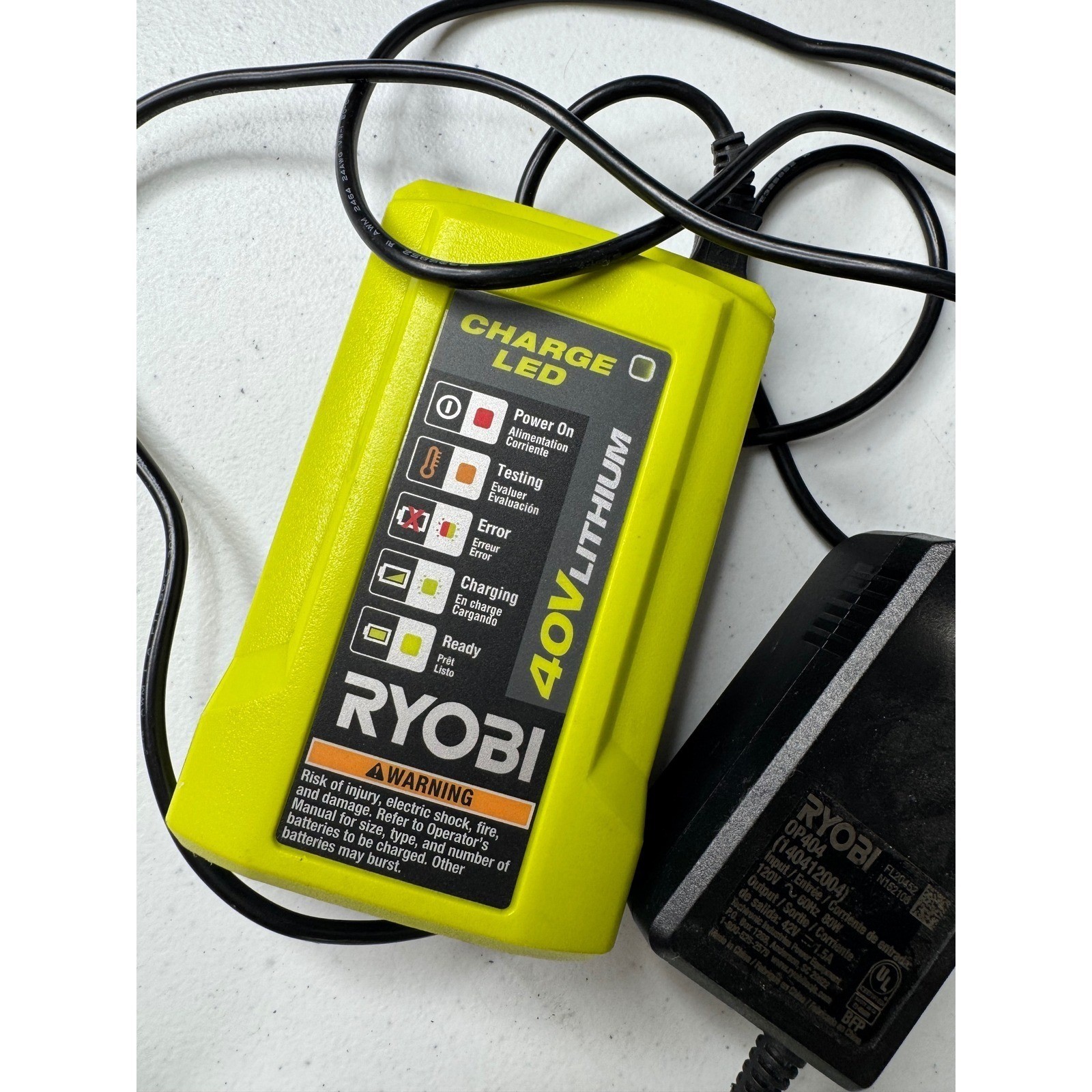 Ryobi 40V Lithium Battery Charger OP404 140412004 Green Black Power Tool Accesso