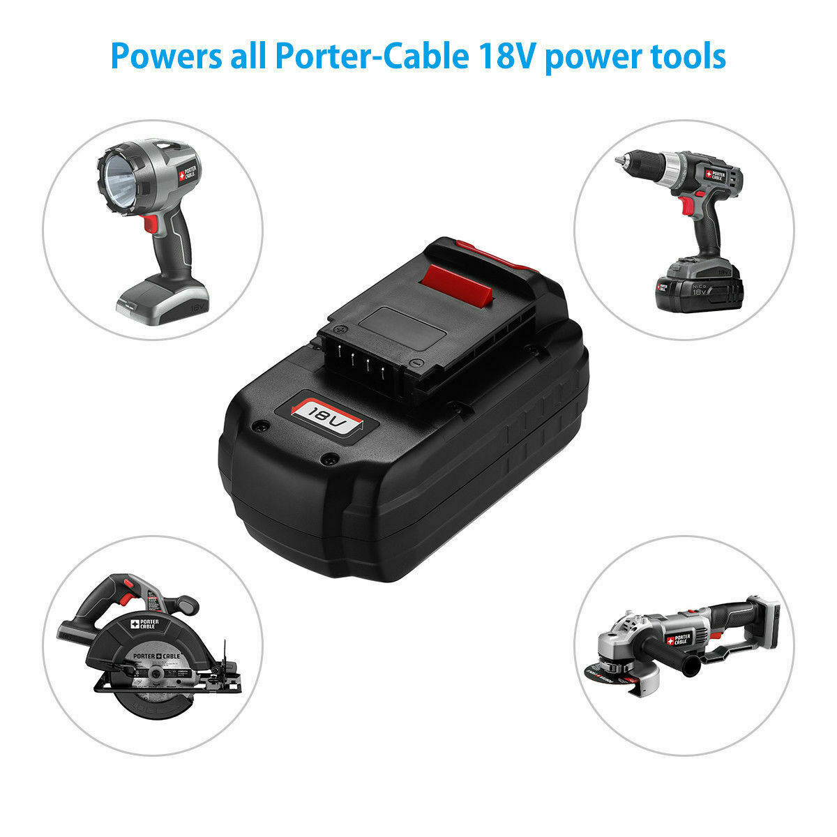 2x 18V 4800mAh 18-Volt Replacement Battery For Porter Cable PC18B Cordless Tools