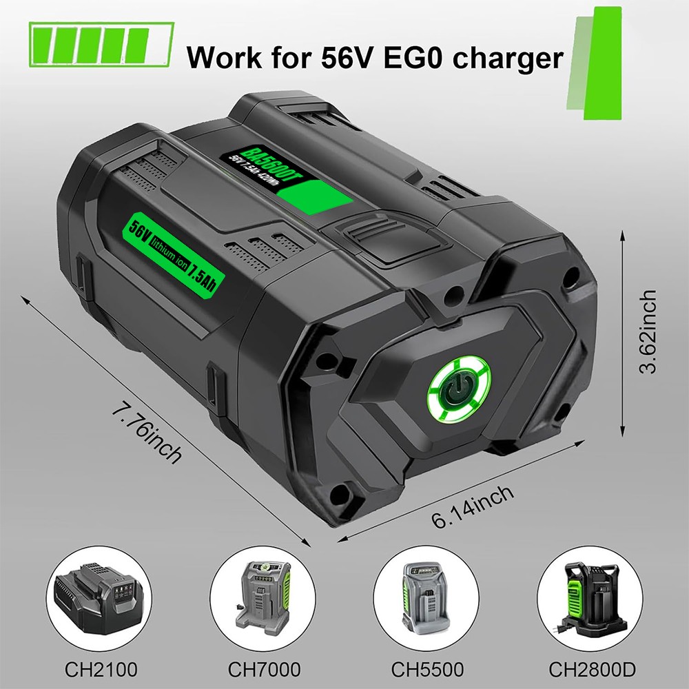 56V Battery 5 Ah For EGO POWER 56volt BA1400T BA4200 BA2800 Replacement Battery