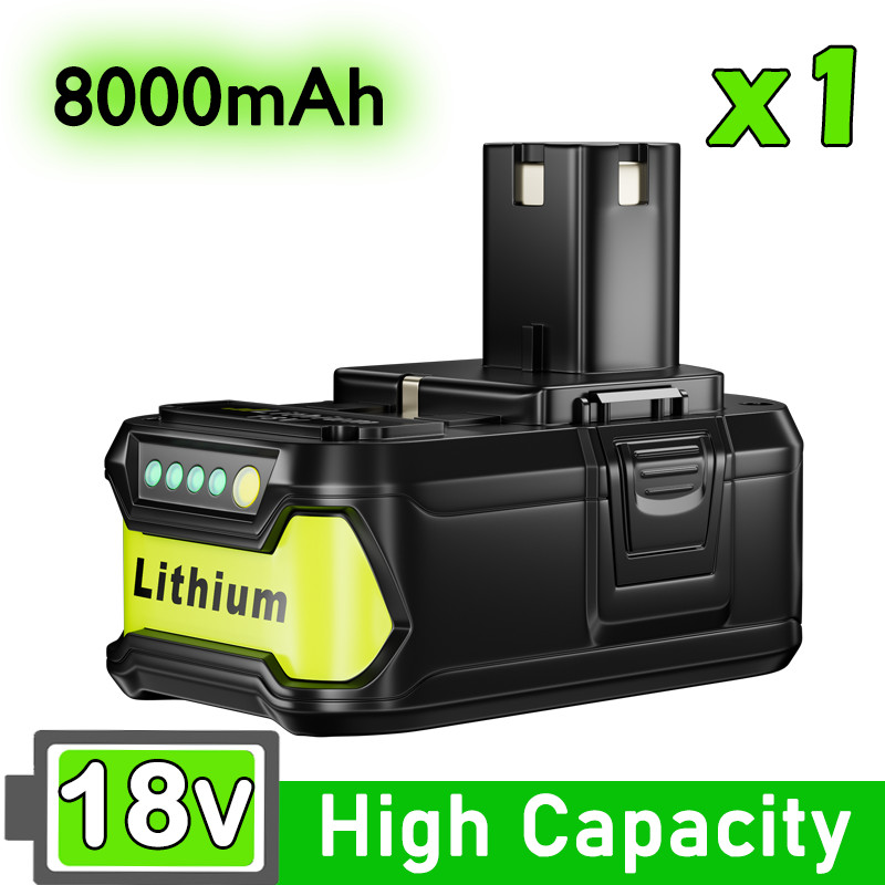 1pc 18V 8.0Ah For RYOBI ONE+ RBL1815 RBL1810 P108 P102 109 Lithium Battery