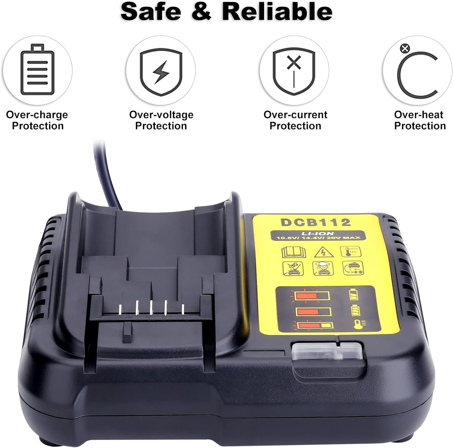 Universal 20V Max Charger with LED Indicator & Intelligent Protection System