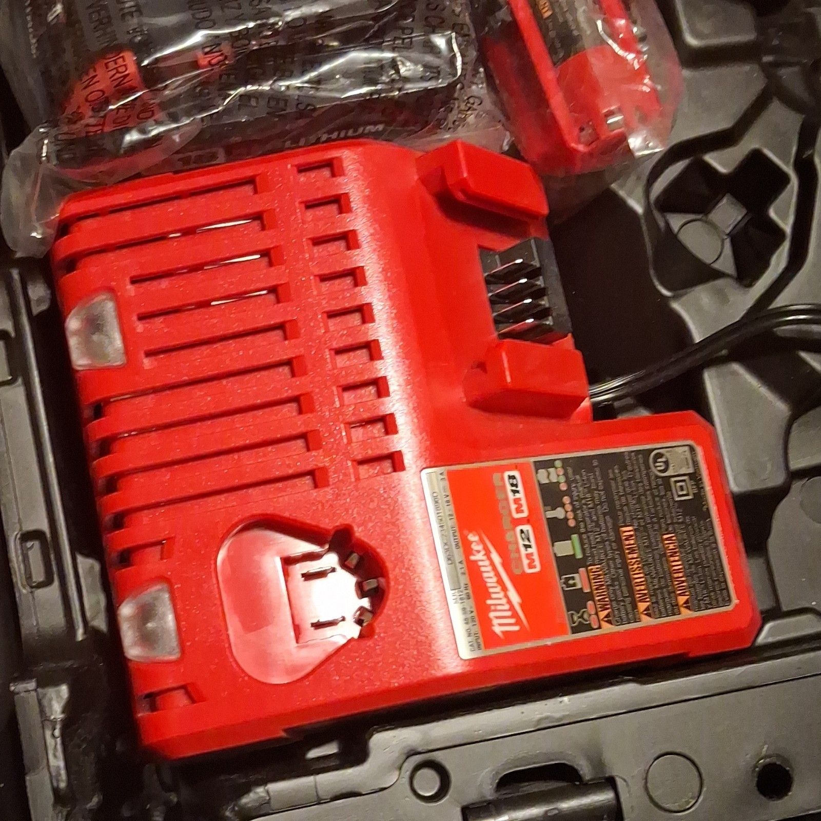 Milwaukee M18 18V Battery Charger, Red, Charges 1 Battery at a Time