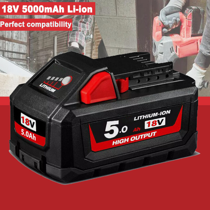 Battery For Milwaukee for M18 18V Lithium 5.0 AH Extended Capacity 48-11-1860
