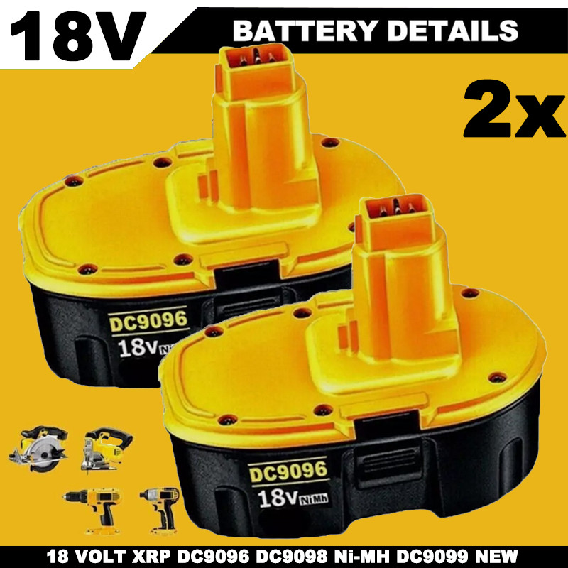 2 PACK 18V For Dewalt 18 VOLT XRP DC9096 DC9098 NiMh Battery DC9099 NEW 2-PACK