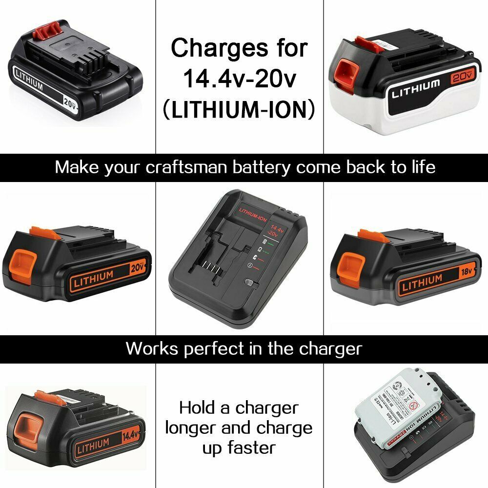 For Black+Decker 20V 2.5Ah Lithium MAX Battery Li-Ion LBXR20 LBXR2020 / Charger