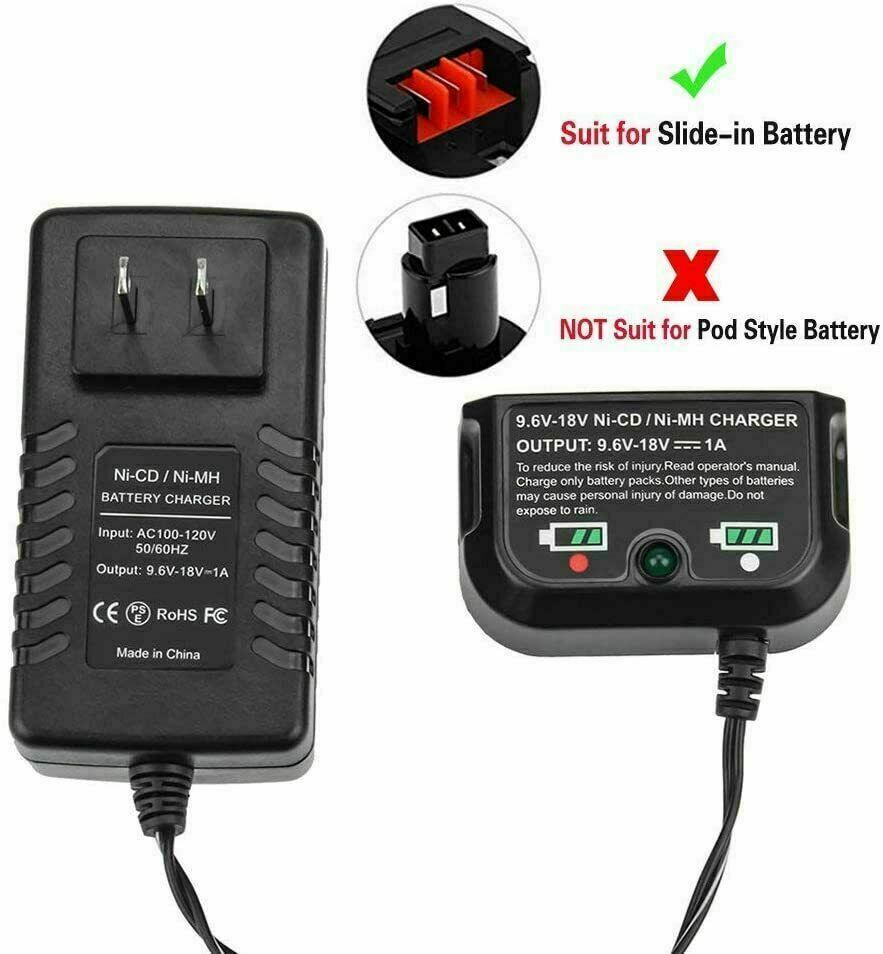 2Pack 18V for Black & Decker HPB18 18 Volt Battery/Charger HPB18-OPE 244760-00