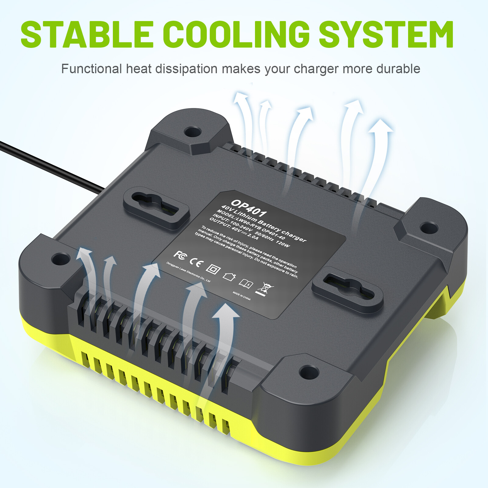 OP401 Fast Charger For Ryobi 40V OP408VNM Lithium Battery OP406VNM OP40602 LED