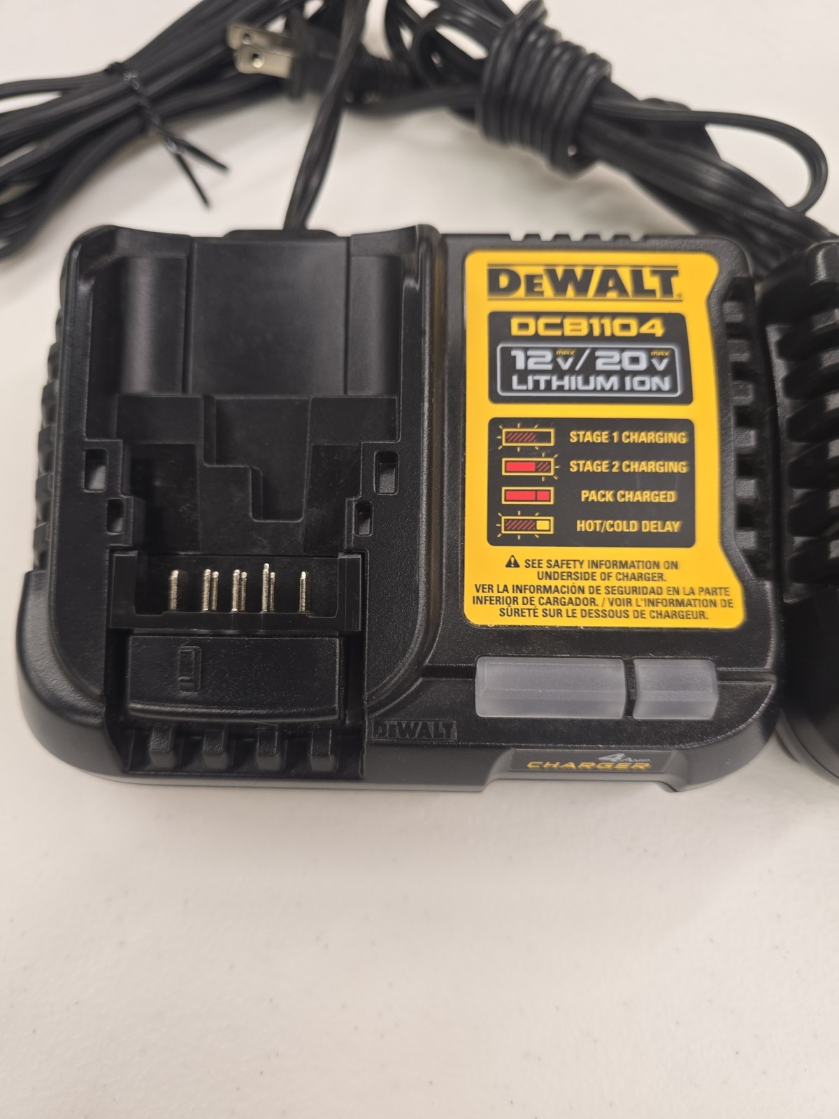 TWO (2) DEWALT DCB112 12V & 20V Volt MAX Li-Ion 4 Amp 120V AC Battery Charger