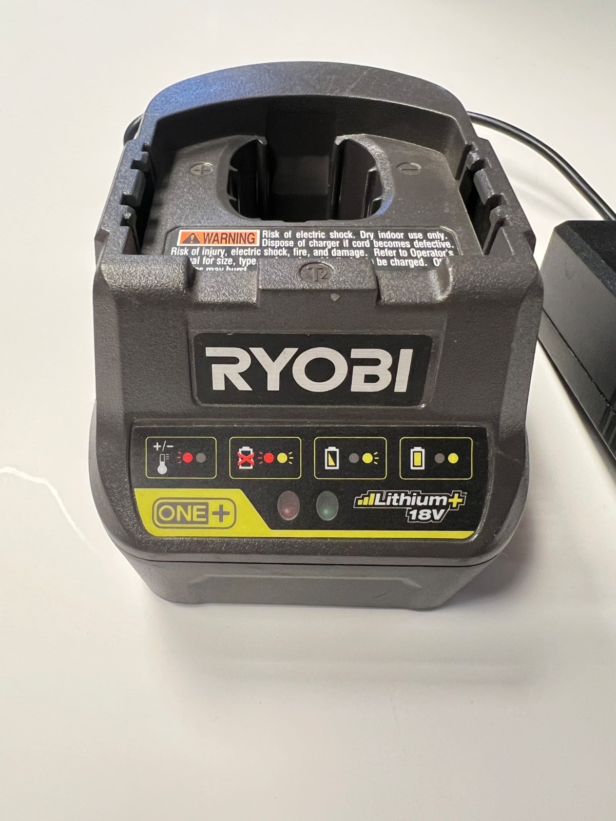 Ryobi 18V P118B Lithium Ion 18 Volt One+ Compact Battery Charger Wall Mount