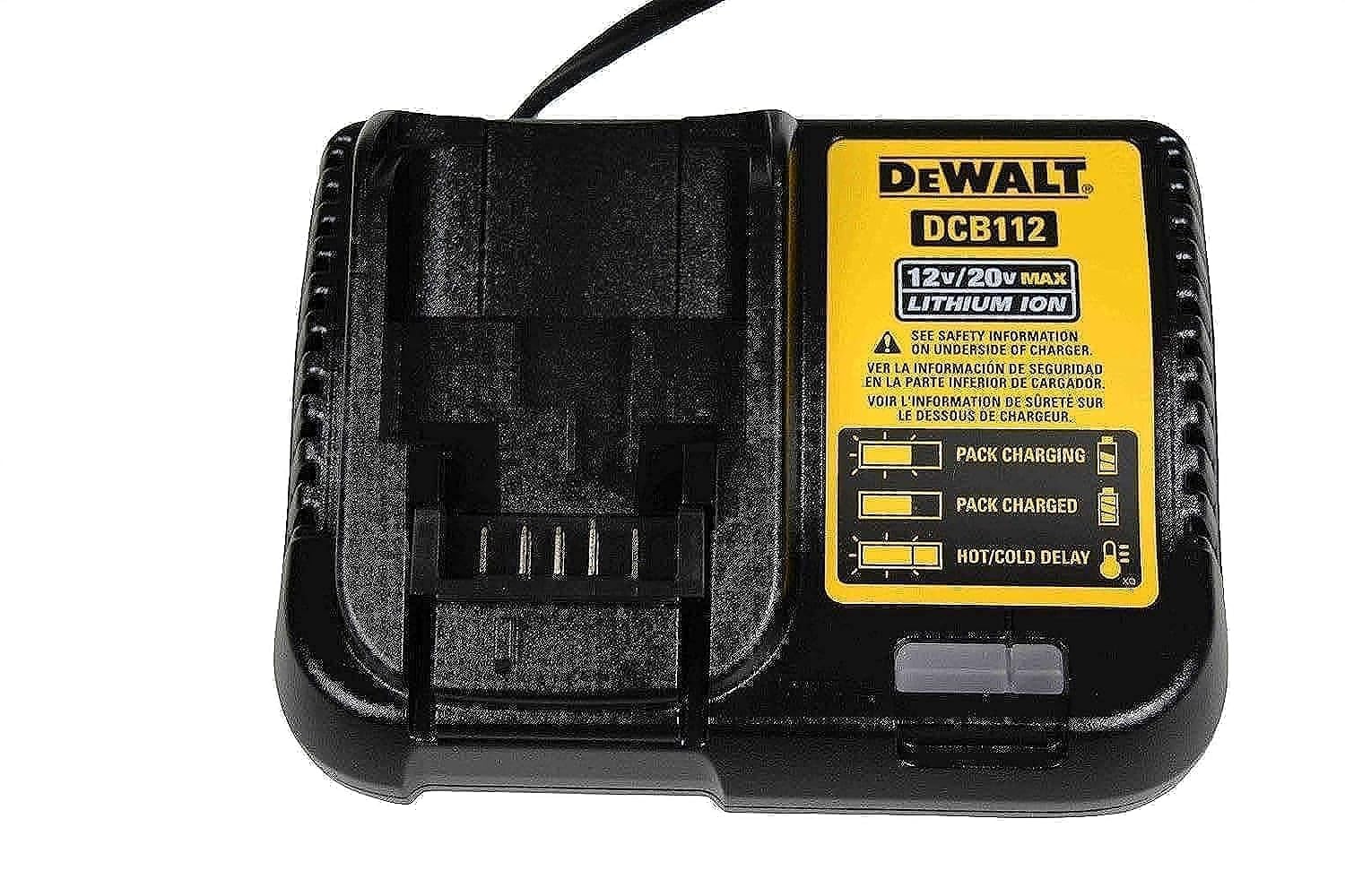 DEWALT DCB112 12V/20V MAX Single-Port Battery Charger – Black/Yellow
