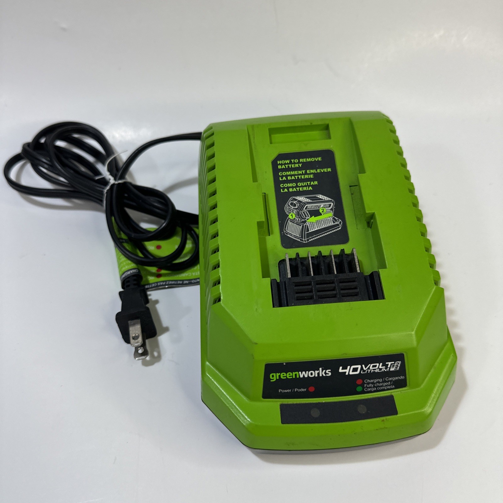 Greenworks 40 Volt OEM Battery Charger Lithium Max Model 29482