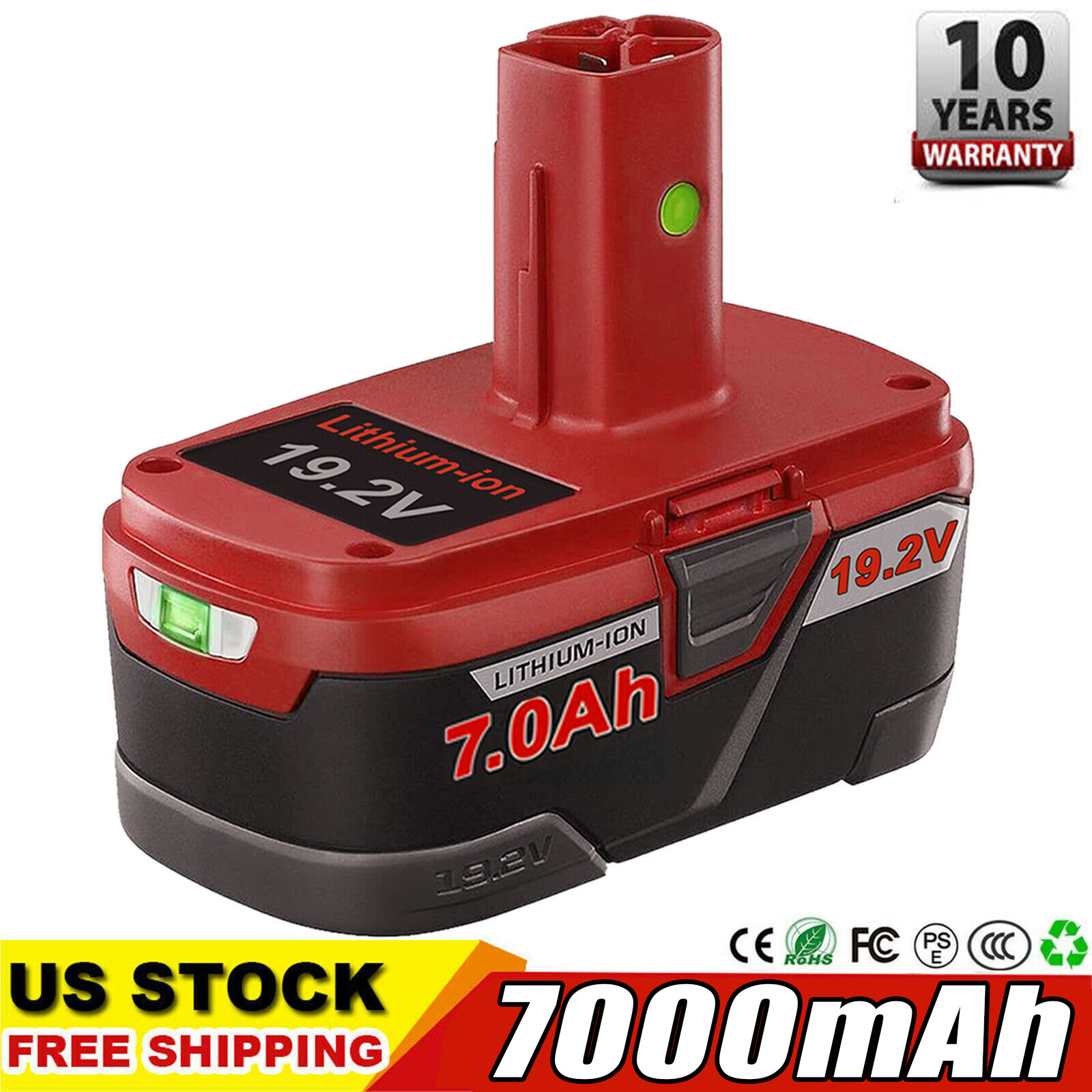 For Craftsman C3 XCP 7 Ah Lithium Battery 19.2 Volt 130279005 PP2030 35702 US